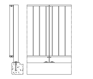Lamelhekken producttekening: 1AL-OS-L-V-X-X