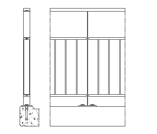 Lamelhekken producttekening: 2AL-OS-L-T-AL-X
