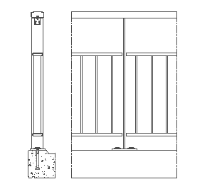 Lamelhekken producttekening: 2ST-OS-L-T-AL-X