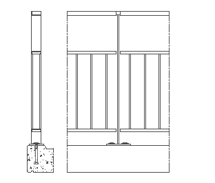 Lamelhekken producttekening: 2ST-OS-L-T-ST-X